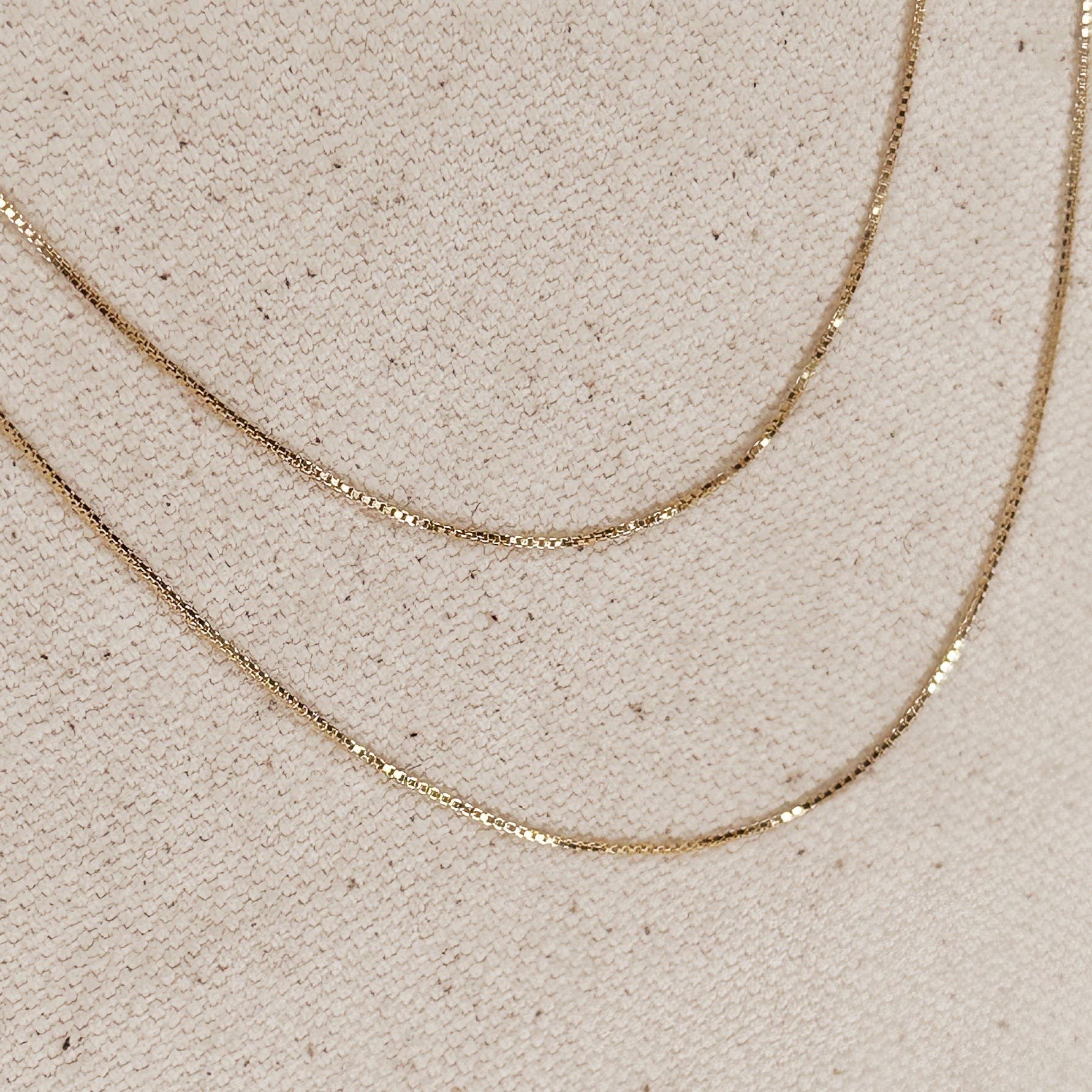 18k Gold Filled Box Chain Very Thin 0.5mm Jewelry Components